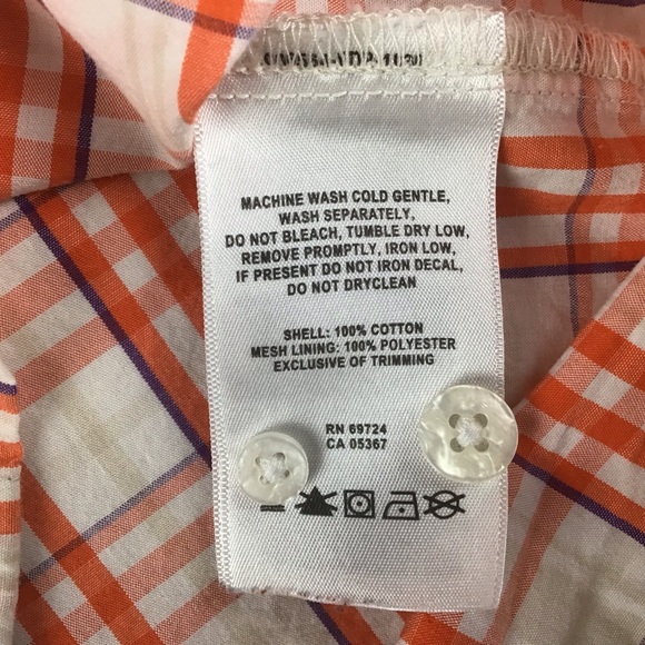 Clemson Tigers Columbia Super Bonehead Mens Medium Button Up Plaid Fishing Shirt - Picture 6 of 10